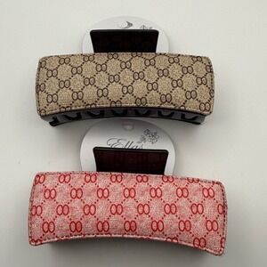 2 Pack‎ Hair Claw Clips Monogram Print